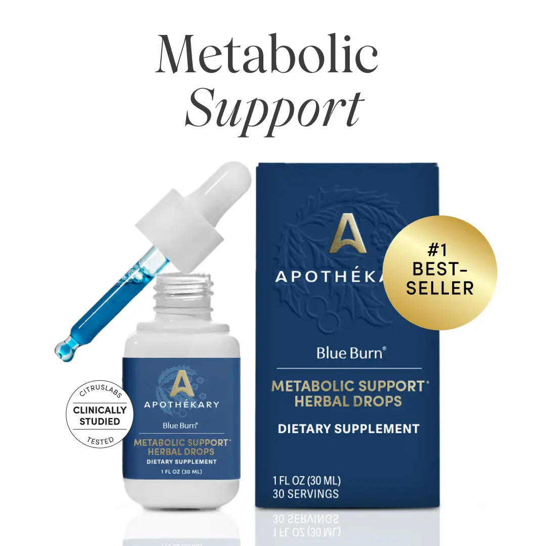 Apothékary Blue Burn - Powerful Metabolic Support Herbal Drops | Antioxidant-Rich, Alcohol-Free, Vegan, Gluten-Free, Made in the USA
