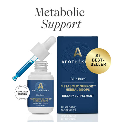 Apothékary Blue Burn - Powerful Metabolic Support Herbal Drops | Antioxidant-Rich, Alcohol-Free, Vegan, Gluten-Free, Made in the USA
