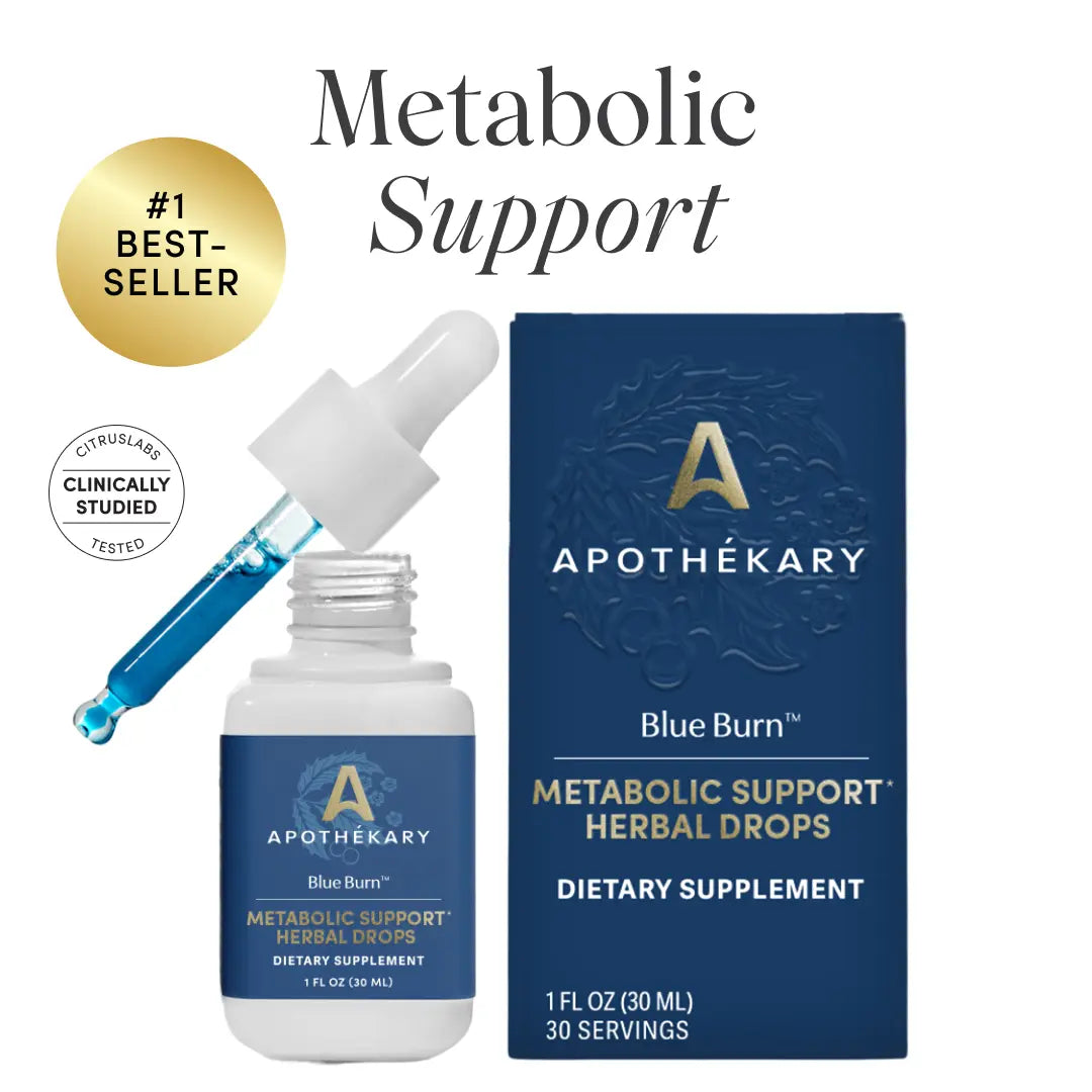 Apothékary Blue Burn - Powerful Metabolic Support Herbal Drops | Antioxidant-Rich, Alcohol-Free, Vegan, Gluten-Free, Made in the USA